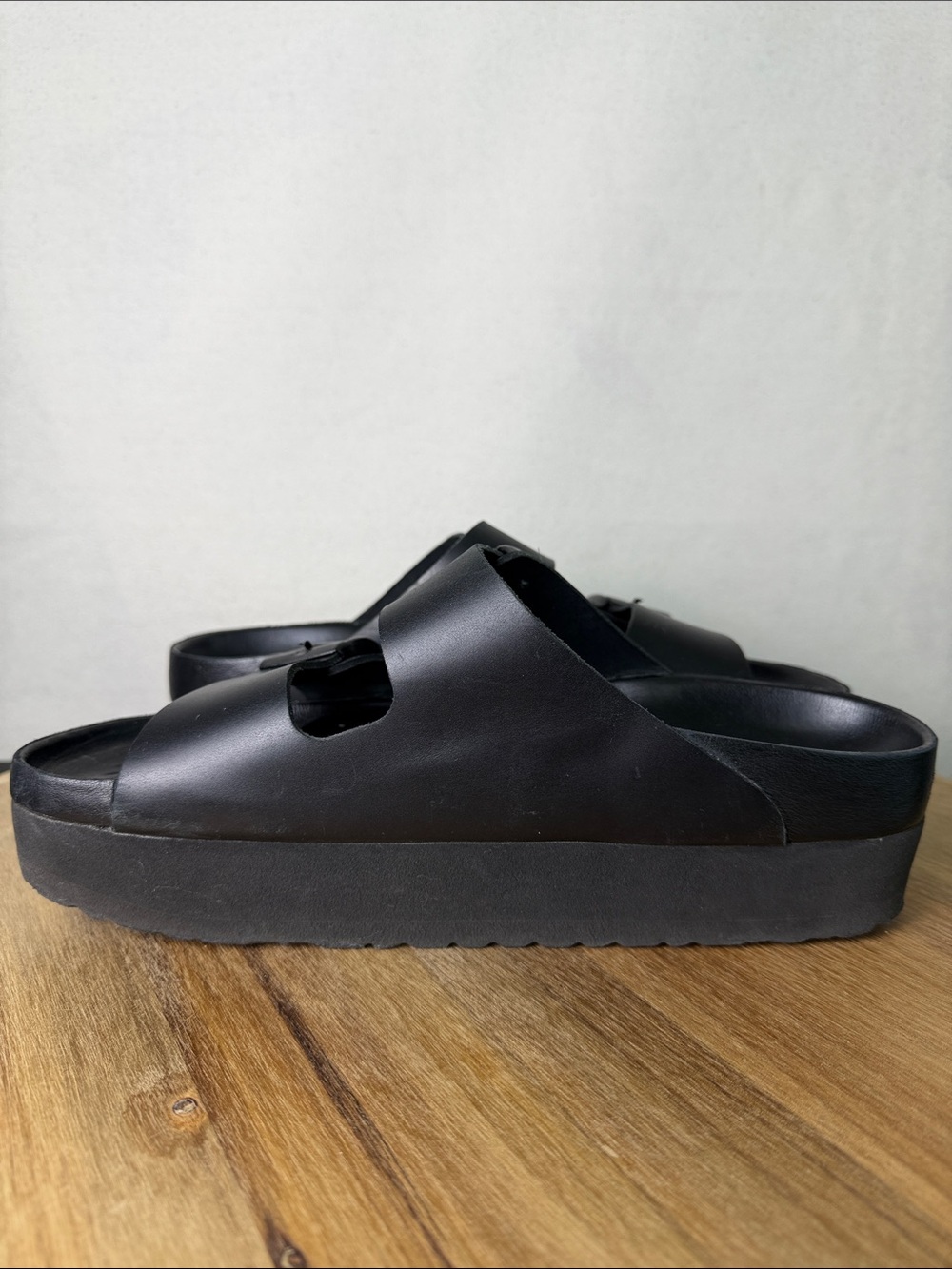 Papillio Black Two-Buckle Platform Slide Sandal - Picture 5 of 8